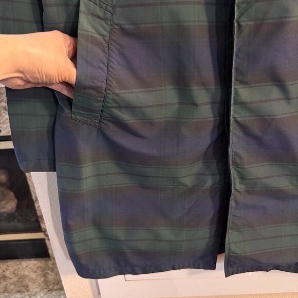 Stussy Tartan Plaid Nylon Mid Length Lightweight Rain Coat Jacket Size Small - Picture 3 of 8